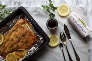 Presentación salmón con mantequilla